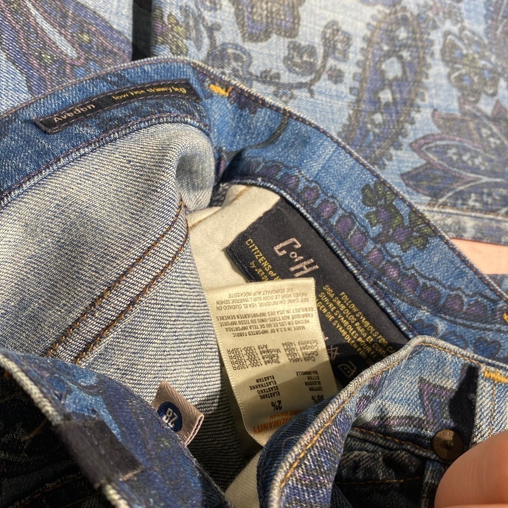 Citizens of humanity Avedon blue paisley skinny stretchy jeans size 28 women's - Picture 7 of 9